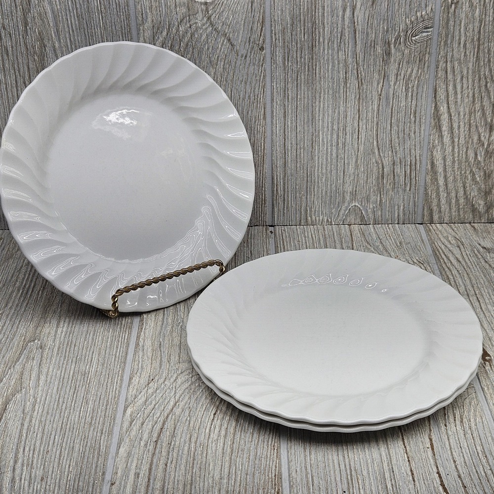 Johnson Brothers Regency White Ironstone 7 7/8" Salad Plates Set of 3 England